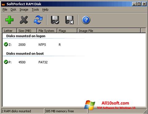 Petikan skrin SoftPerfect RAM Disk untuk Windows 10