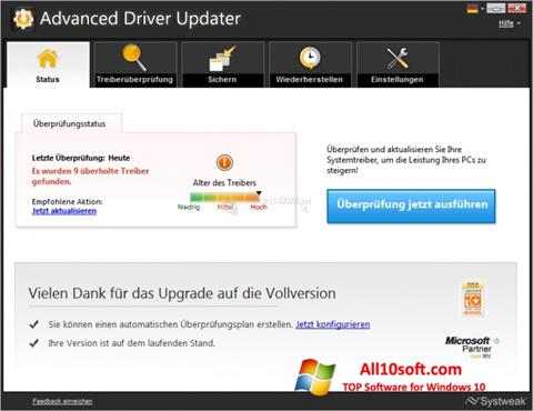 Petikan skrin Advanced Driver Updater untuk Windows 10