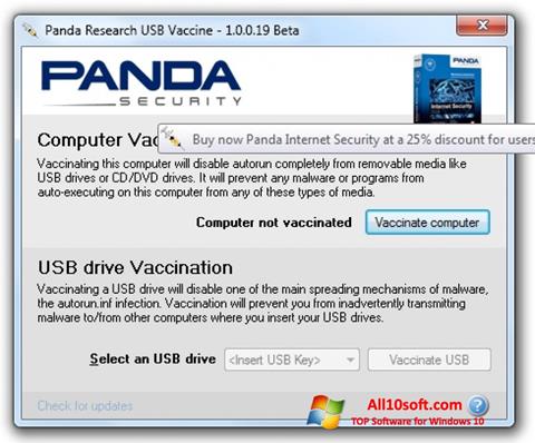 Petikan skrin Panda USB Vaccine untuk Windows 10