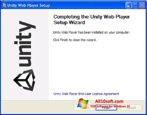 Petikan skrin Unity Web Player untuk Windows 10