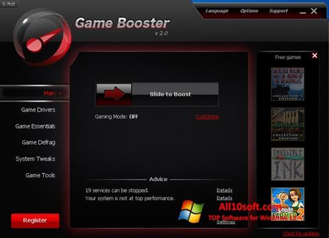 Petikan skrin Game Booster untuk Windows 10