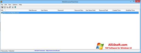Petikan skrin WebBrowserPassView untuk Windows 10