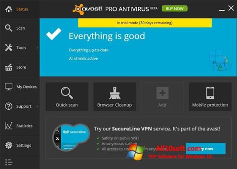 Petikan skrin Avast! Pro Antivirus untuk Windows 10