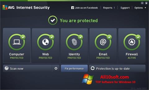 Petikan skrin AVG Internet Security untuk Windows 10