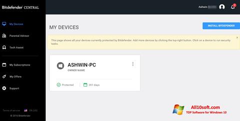Petikan skrin Bitdefender untuk Windows 10