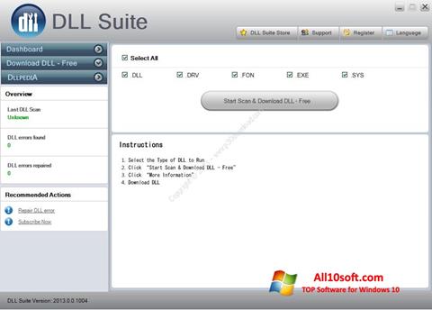 Petikan skrin DLL Suite untuk Windows 10