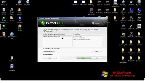 Petikan skrin Navitel Navigator Update Center untuk Windows 10